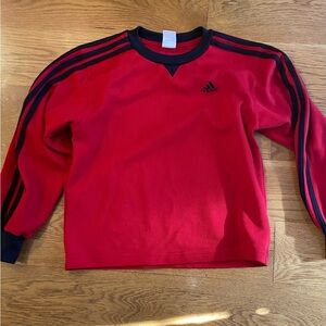 Vintage boys adidas Red Crewneck Sweatshirt with Black Trim